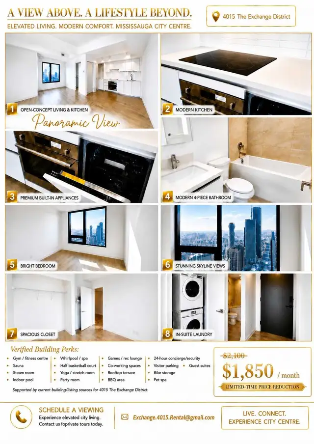 1 bedroom condo apartment mississauga - Photo 3