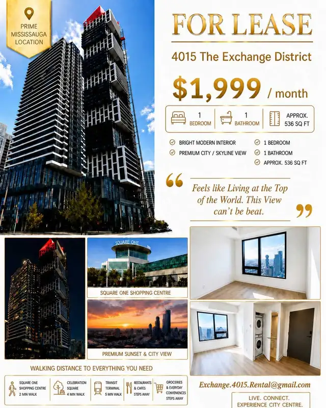 1 bedroom condo apartment mississauga - Photo 4