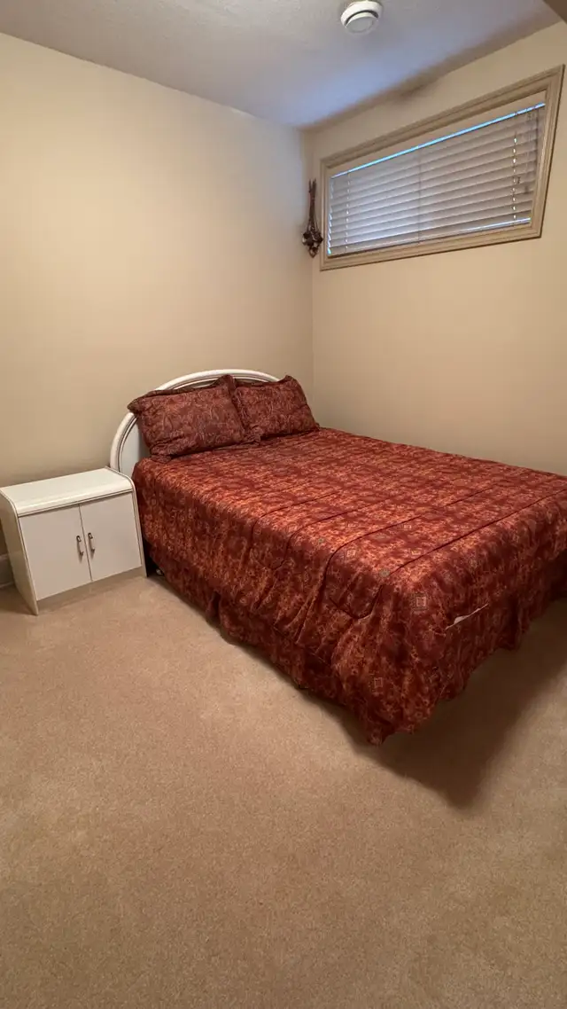 Queen size bed with Vanity and Nightstand