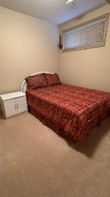 Queen size bed with Vanity and Nightstand