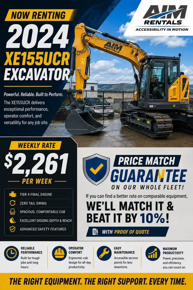 2024 XE155UCR Excavator for Rent