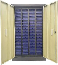 60 Drawers Parts Cabinet Organization Shelves with Door 054528