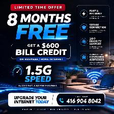 8 Months Free Home & Business Internet