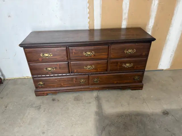 Free delivery used Dark Wood Dresser with 8 Drawers
