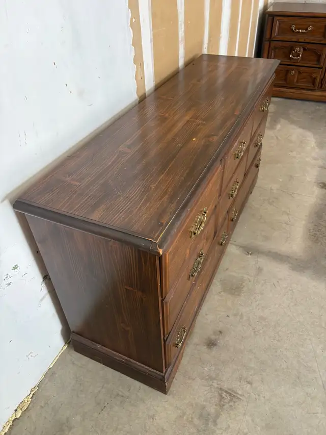 Free delivery used Dark Wood Dresser with 8 Drawers - Photo 3