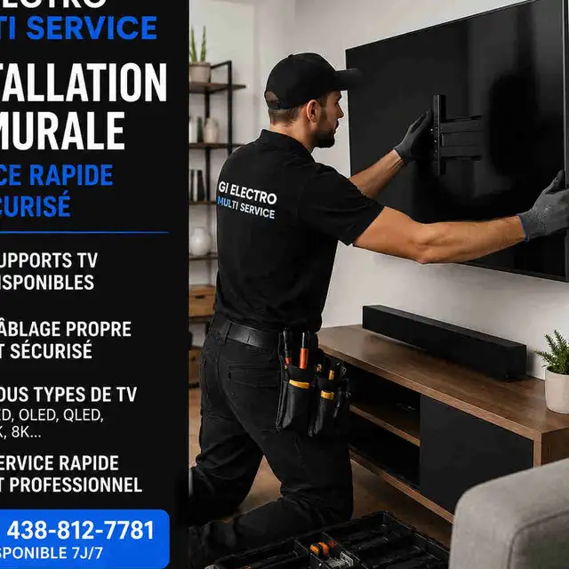 Installation tv -support mural & wall mount  (438-812-7781) - Photo 2