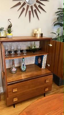 Mid century. TEAK TECK meubles. Lampe / Crédence, buffet disque - Photo 5