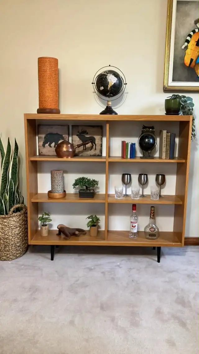 Mid century. Vitrine, buffet, bibliothèque. Lampe teak teck PAS - Photo 4