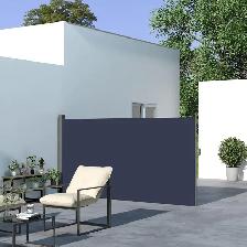 Auvent latéral rétractable pour terrasse couleur bleu