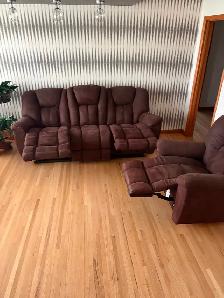 Reclining couch and chair