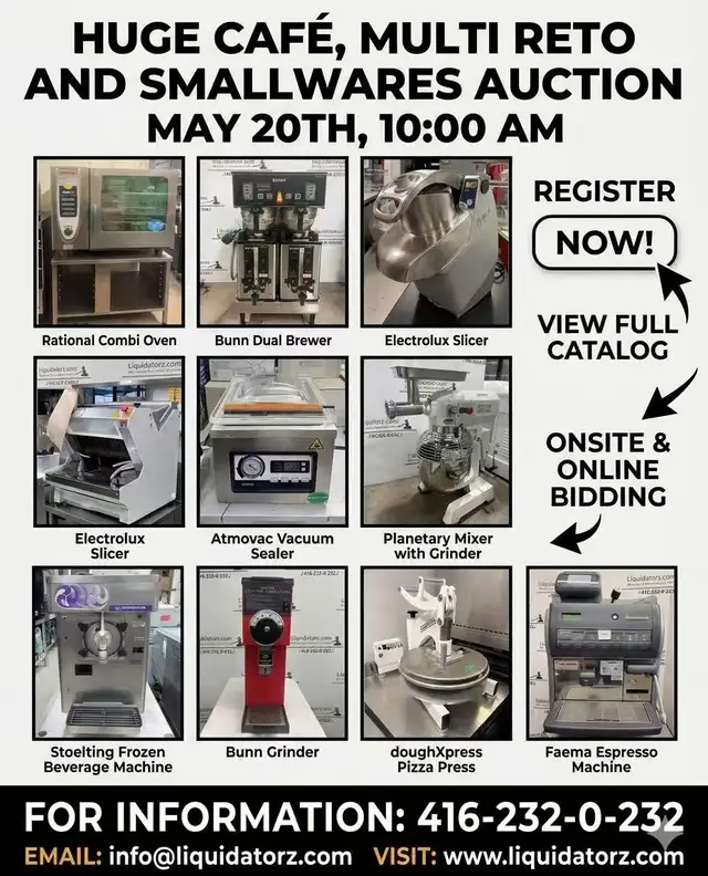 Attention: May 20 @ 10am online High End Cafe Multi Restaurant
