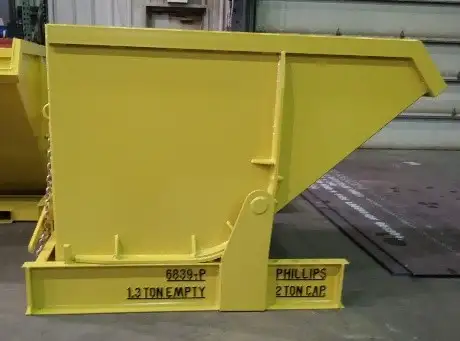 Trémie de déversement en acier industriel