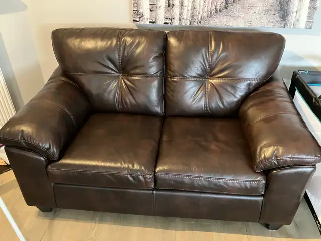 New Brown Leather couch set - Photo 2