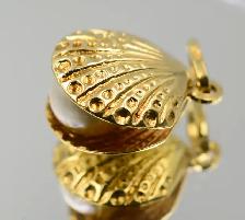 14K CLAMSHELL PEARL PENDANT - Photo 2