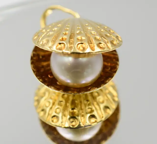 14K CLAMSHELL PEARL PENDANT - Photo 4