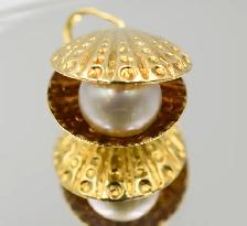 14K CLAMSHELL PEARL PENDANT - Photo 4