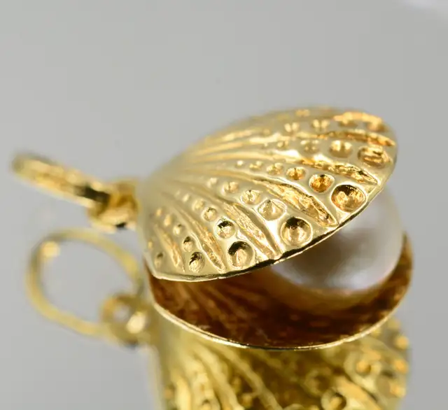 14K CLAMSHELL PEARL PENDANT - Photo 6