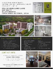 Apartment for Sublet June. 10, 2026
