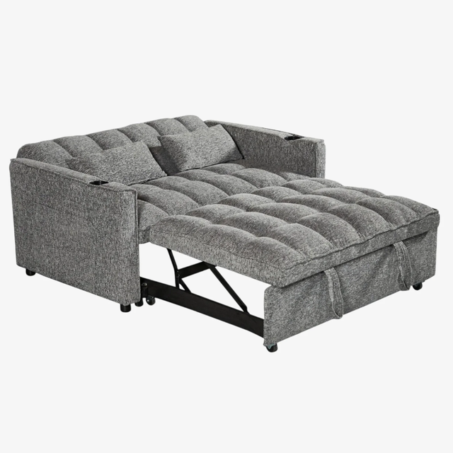 New Grey Sofa Bed In Fabric Upholstered In Huge Sale