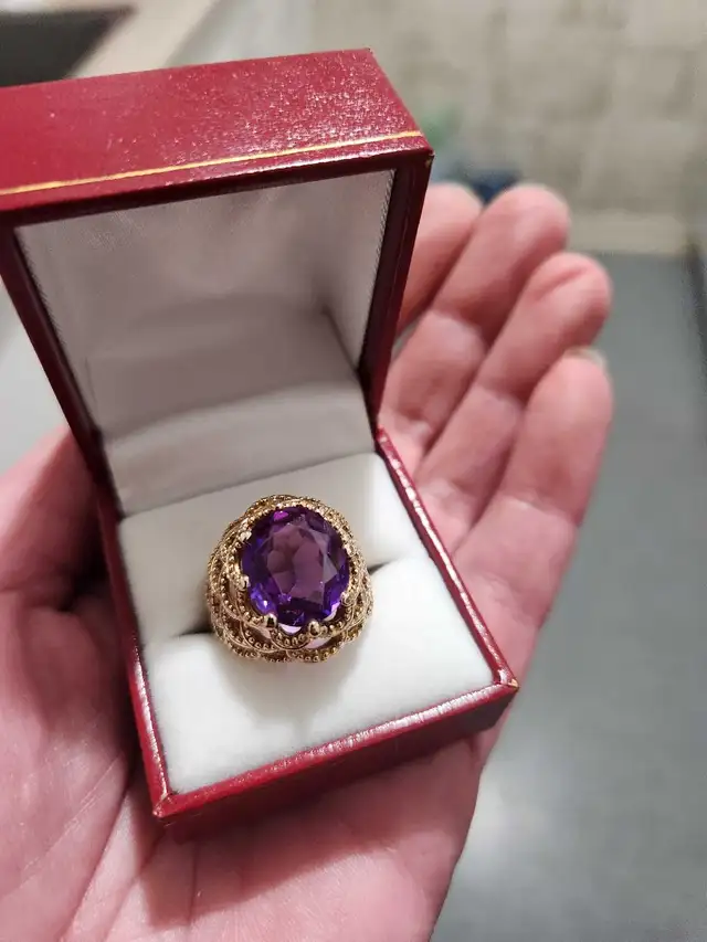 LARGE VINTAGE 10KT GOLD THICK RING - Photo 3