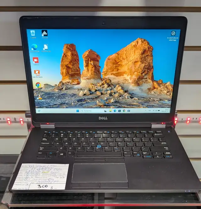 Laptop Dell Latitude E7470 i7-6600U 16Go DDR4 SSD 512Go NVMe