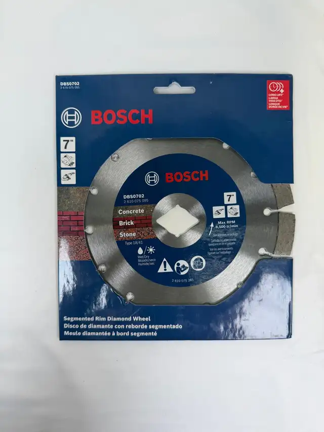 BOSCH 7' Premium Segment Rim Diamond Blade DBS0702 Long Life Coa