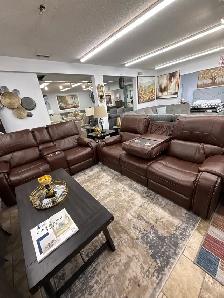 New Leather Power Recliner Sofa Loveseat Set In Huge Sale