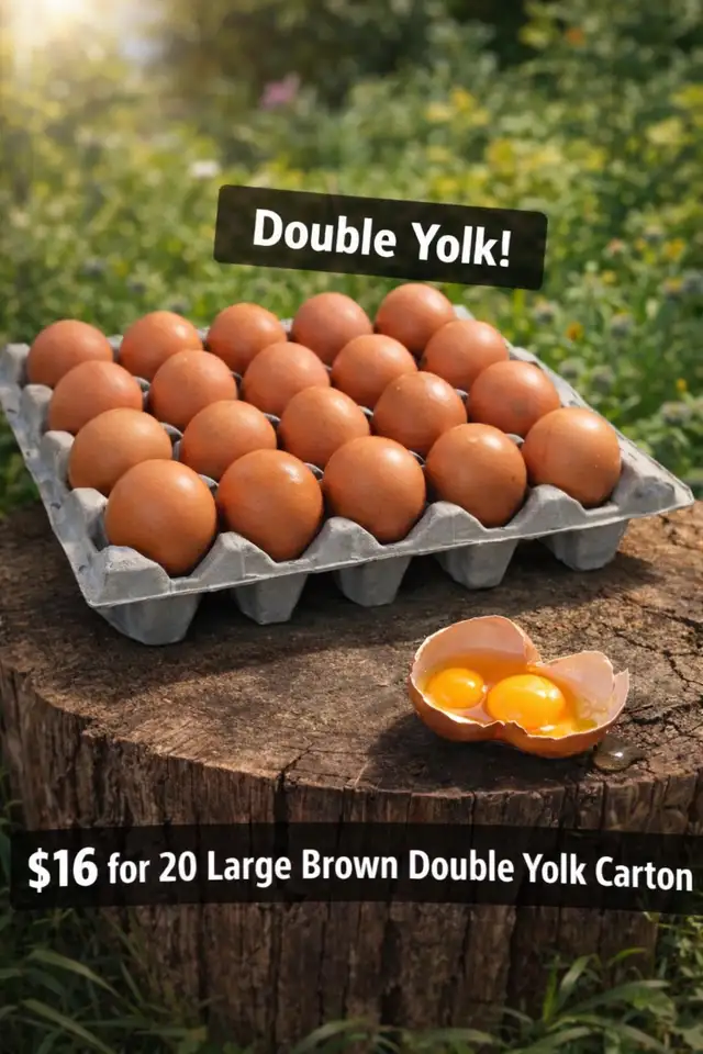 BROWN EGGS DOUBLE YOLK