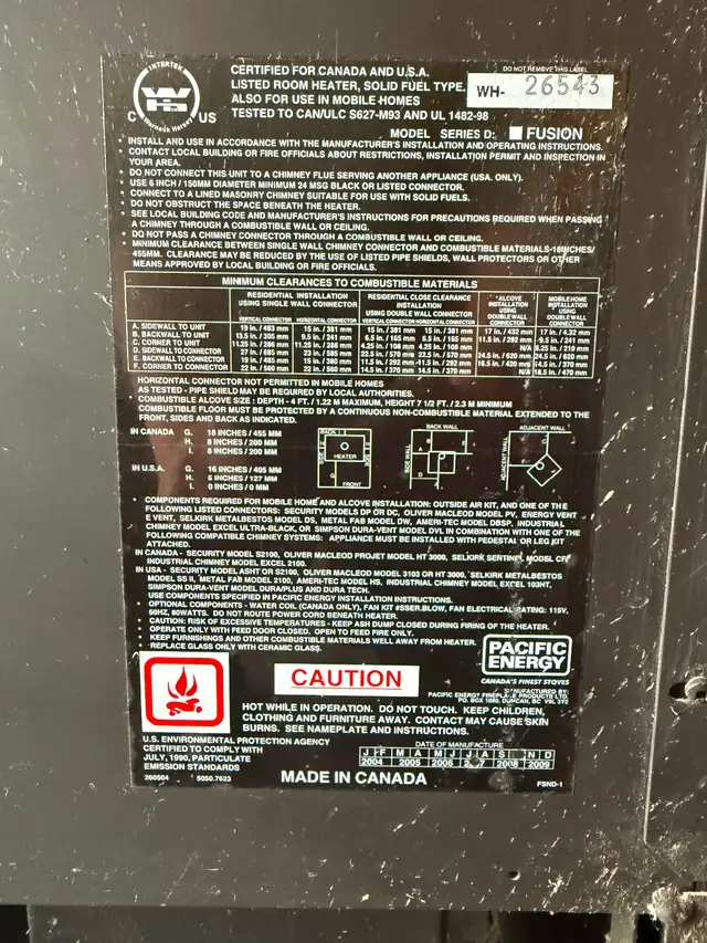 Pacific energy wood stove for sale - Photo 6