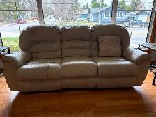3 Piece Leather Recliner Couch, Loveseat and swivel Chair