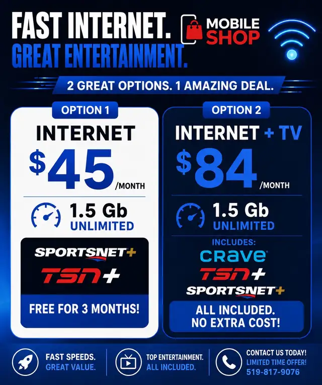 MOTHER’S DAY SALE  SAVE BIG with The Mobile Shop Internet Deal