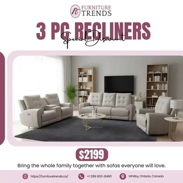 Huge Saving 3 Piece Recliner Set Start from $1399.99 - Photo 7