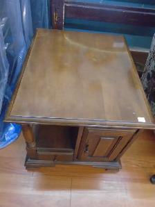 Solid wood table with storage