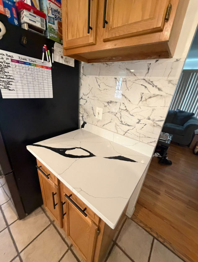White Quartz Countertop with Black Veins 437-522-8447 - Photo 3