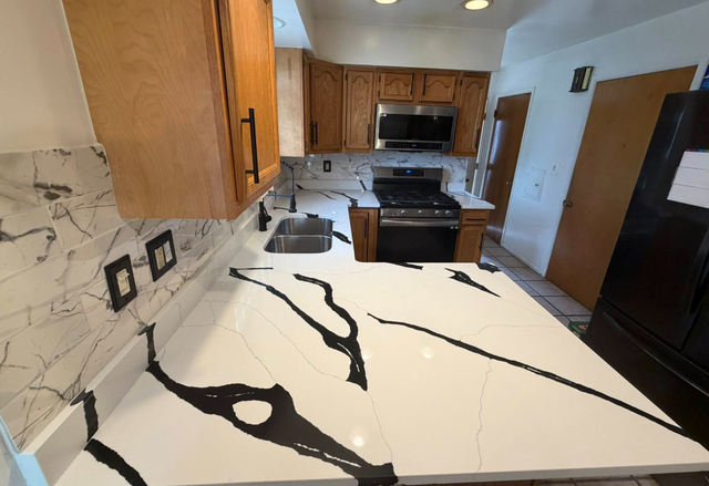 White Quartz Countertop with Black Veins 437-522-8447 - Photo 4
