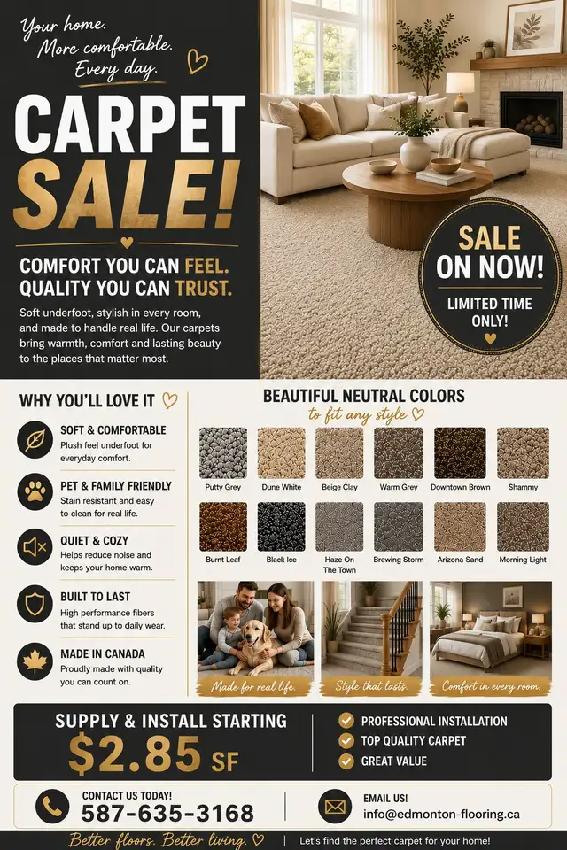 CARPET SALE – MADE IN CANADA