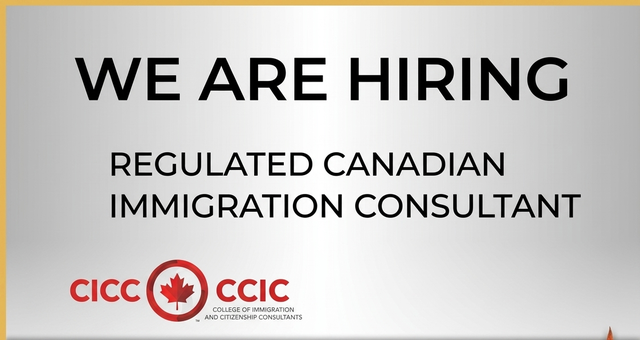 HIRING IN EDMONTON!Regulated Canadian Immigration Consultant