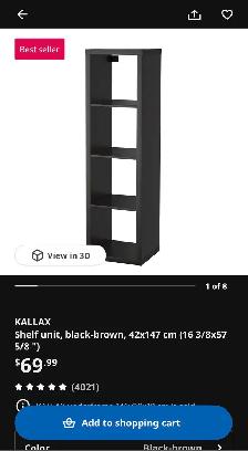 IKEA Kallax black-brown 42 x 147