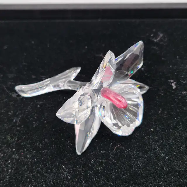Swarovski Crystal Pink Orchid with Dark Centre Figurine