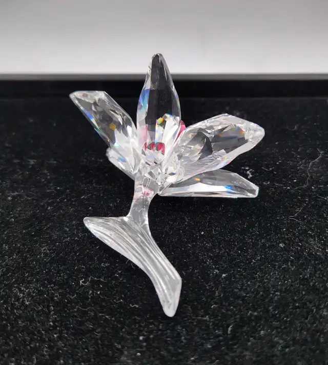 Swarovski Crystal Pink Orchid with Dark Centre Figurine - Photo 2