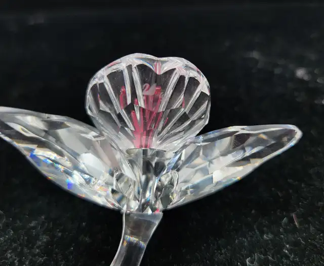 Swarovski Crystal Pink Orchid with Dark Centre Figurine - Photo 5