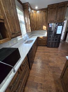 White Countertop With Grey Veins