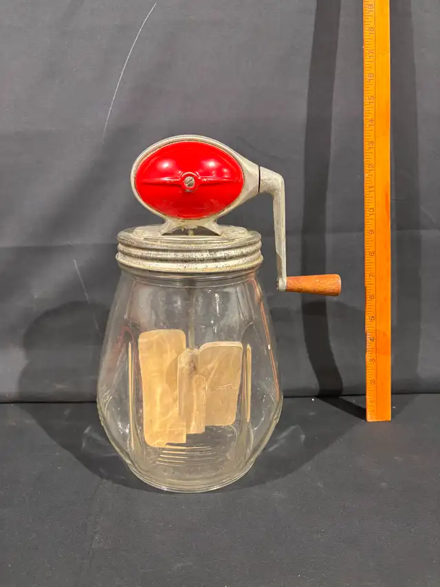 Antique 4qt Glass Butter Churn