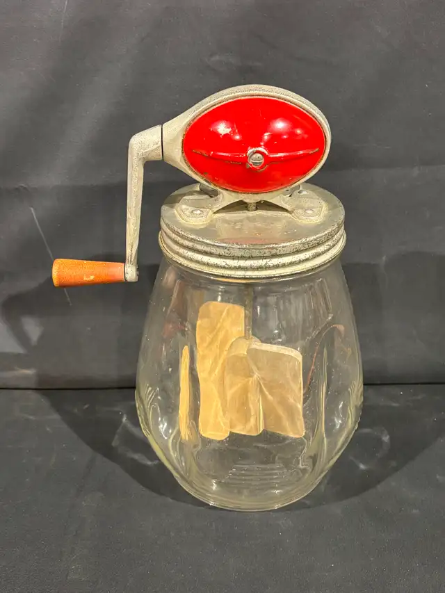 Antique 4qt Glass Butter Churn - Photo 2