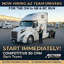 Hiring Team AZ Drivers For ON to AB and BC