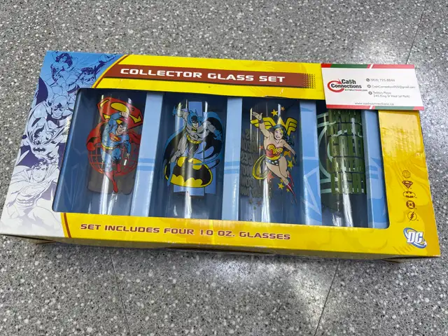 DC Comics/HMV 4x10 Ounce Glass Set New