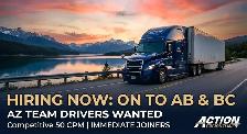 Hiring Team AZ Drivers For ON to AB and BC