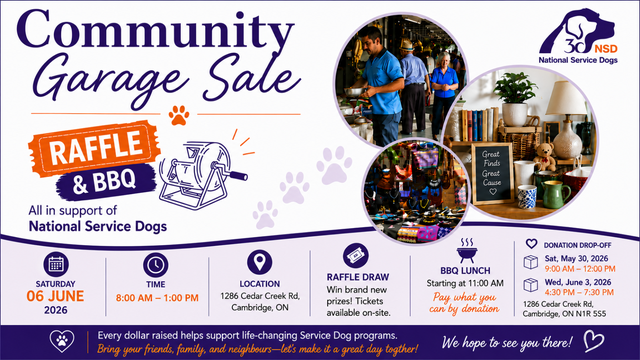 Community Garage Sale in Support of National Service Dogs