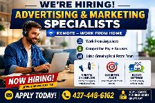 Advertising & Marketing Specialists (Remote – Work From Home)