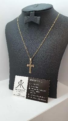 14k yellow gold chain & cross # 398_15 - Photo 3